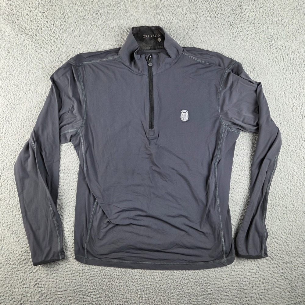 Greyson 1/4 Zip Pullover Mens‎ Small Gray Long Sleeve Golf Stretch Logo
